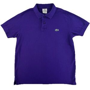Lacoste Purple Pique Polo Shirt Men’s Sz 4 Medium Short Sleeve Classic Croc Logo